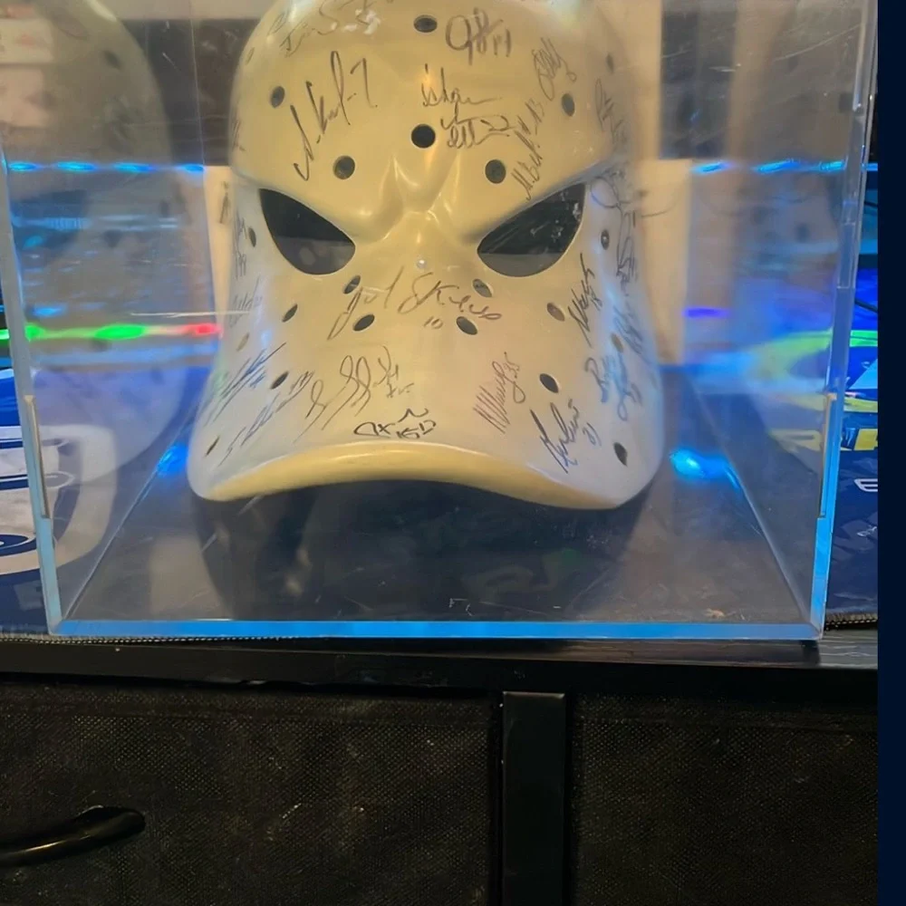Autographed Hockey Mask in Display Case